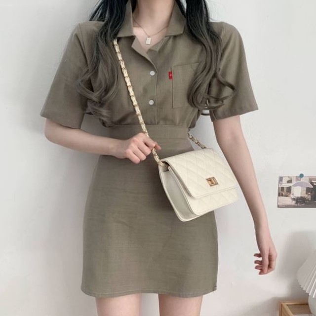 セットアップ レディース 夏 韓国 ファッション 夏服 レディース シャツ ジャケット スカート 上下セット 夏セットアップ ニュアンスカラー シャツジャケット ミニスカート セット Vestito