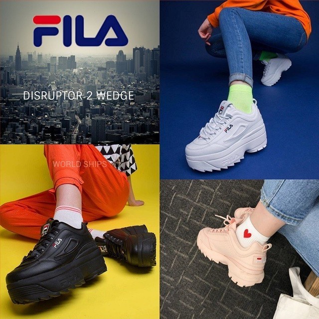 フィラ 厚底 スニーカー レディース フィラ ディスラプター 2 プラットフォーム フィラ スニーカー メンズ Fila Disruptor 2 ウェッジソール 海外正規品 Fila 13 World Ships