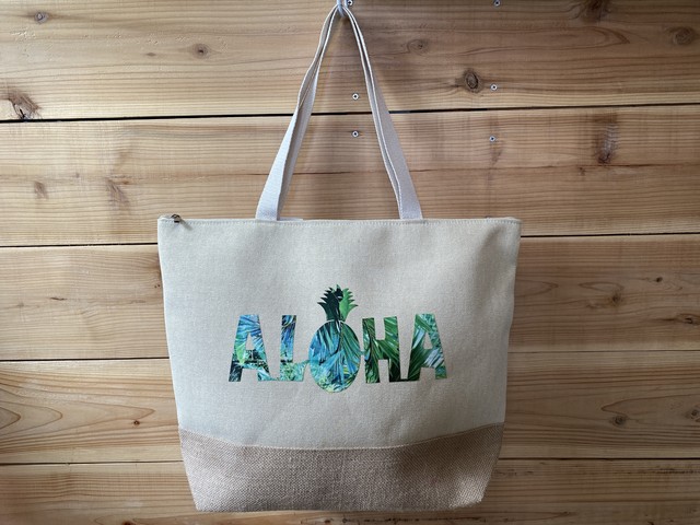 Aloha Big Tote Bag アロハ トートバッグ 大きめ ハワイ ハワイアン雑貨 雑貨 お土産 ギフト プレゼント New One Hawaii