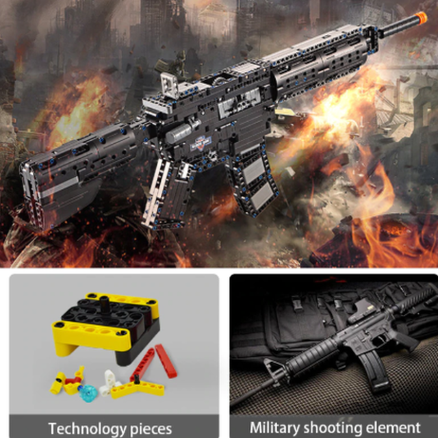 弾が撃てる レゴ互換品 銃 M4カービン M4a1 アメリカ軍 特殊部隊 武器 Swat 軍隊 ミリタリー レゴ互換 70cm ブロックガン Happy Hobby あなたのベストが見つかるお店