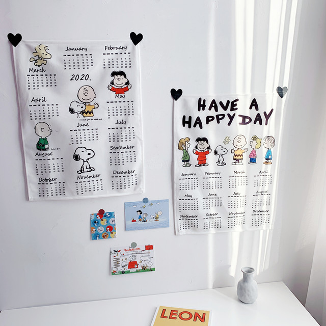 予約商品 送料無料 Peanuts スヌーピー カレンダー 2020 布 子供部屋 Lavoro