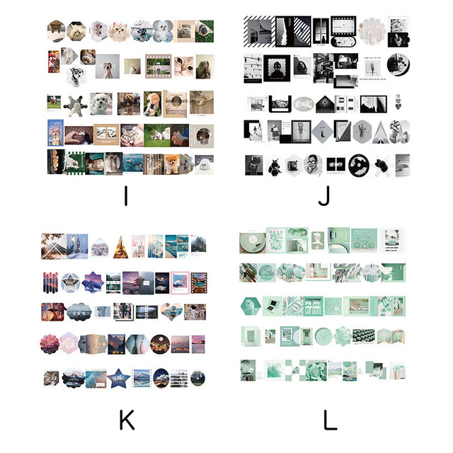 S419 おしゃれインスタ風日常風景 80枚箱入り 和紙デコステッカー 全12種 Cherish365 Zakka