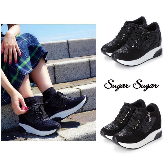グリッター厚底レースアップスニーカー 73 41 Sugarsugar シュガーシュガー