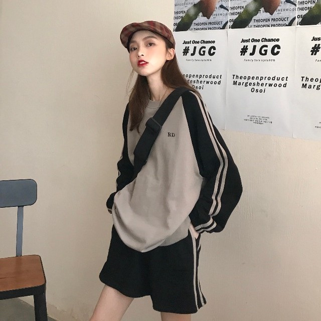 ゆるコーデ スウェット ショートパンツ サイドライン セットアップ 春秋 レトロ スポーティー メンズライク 古着 カジュアル 長袖 トップス ボトムス デイリー 着回し Ptnym28 Shop Suba ゆるコーデ スウェット ショートパンツ サイドライン セットアップ 春秋 レトロ スポーティー メンズライク 古着 カジュアル 長袖 トップス ボトムス デイリー 着回し Ptnym28 Shop Suba