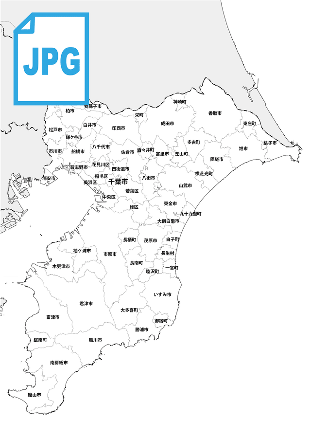 都道府県市町村わけ白地図 モノクロ画像jpg 1280px 地図素材ならmap Data Store 地図データ 白地図の販売