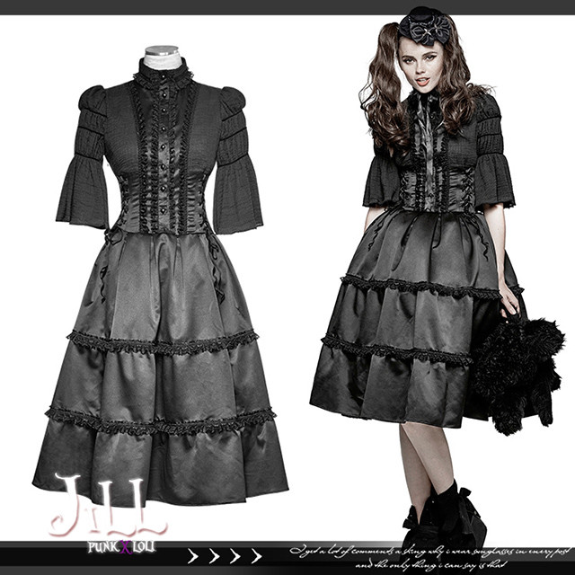 コスプレ ゴスロリ ワンピース 大きいサイズ パンク ロック 服 パンク系 スチームパンク パンクファッション Xl 2xl T001 Haln0433 胡蝶の夢 大きいサイズ専門店