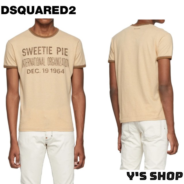 ディースクエアード Dsquared2 Tシャツ メンズ ベージュ 正規品 ワイズshop