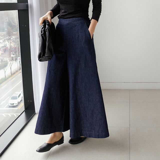 4サイズ インディゴデニムフレアワイドパンツ Jbgcompany