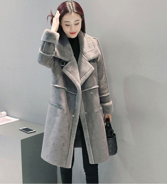 人気のファッショントレンド 最新のhdフェイク ムートン コート グレー