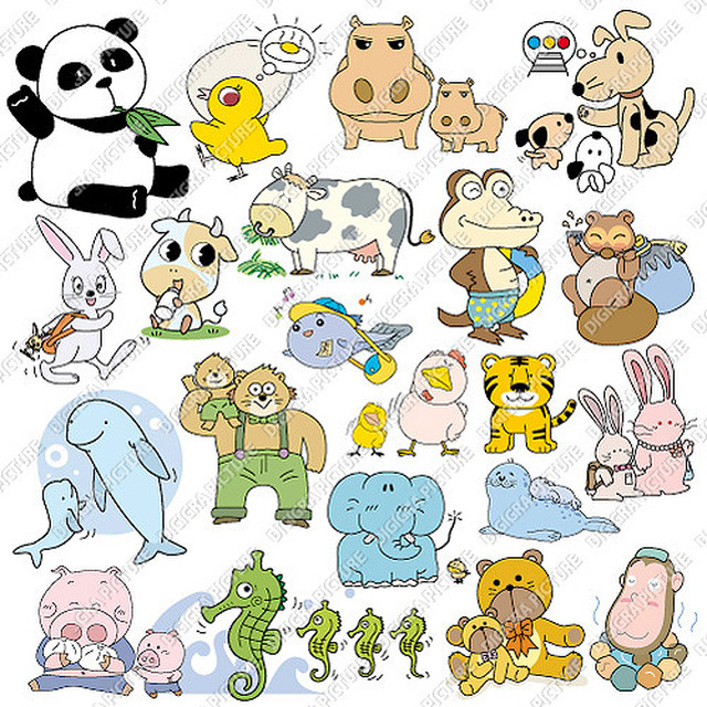 コミカルな動物キャラクターのイラスト素材集 Comicalだね 動物たち Graphic Sozai Shop