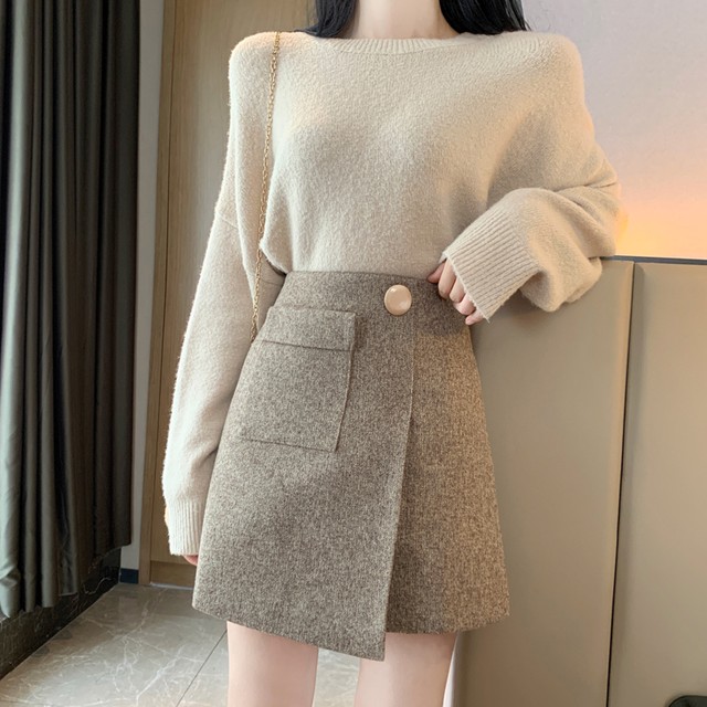 シンプルコーデに アシメントリー ミニスカート タイトスカート カジュアル 秋冬 フェミニン デイリー 着回し 清楚系 Ptnym2550 Shop Suba