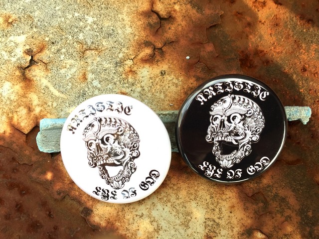 Tibetan Skull Buttun 2 缶バッチセット ステッカー付 神眼芸術tokyo