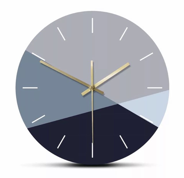 壁掛け時計 シンプルデザイン青とグレー 夢幻堂 懐中時計店