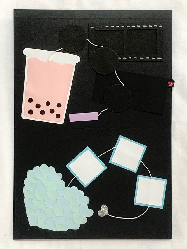 完成品 仕掛けアルバム パステル 1点 青 はる ハンドメイド仕掛けアルバム販売