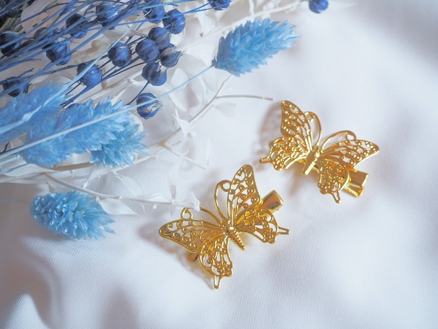 まどろみとティンカーベル レース柄蝶ヘアクリップ 0 00 ゼロスリー