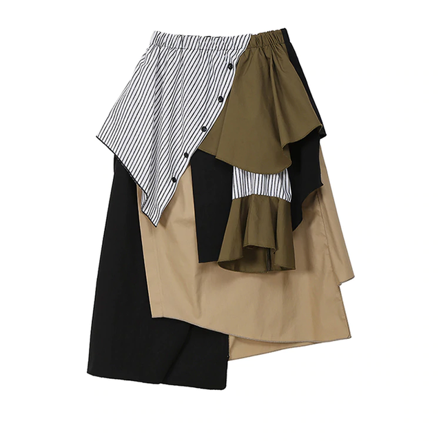 春ワンピ スカート アシンメトリー パッチワーク ティアードスカート レトロ フェミニン 大人かわいい オルチャン系 代 30代 大人きれいな私を叶える Marriages