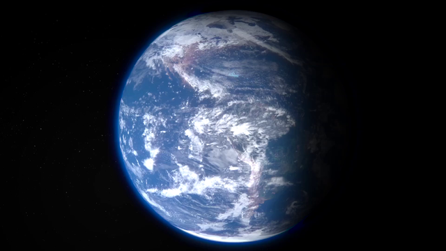 動画素材 地球走行 ブループラネット スペース 3 D 惑星 宇宙 太陽系 動画素材提供