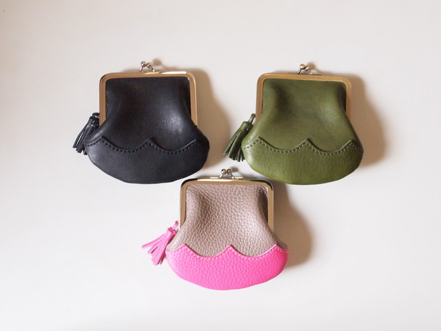 NEW//wave がまぐち Msize / グレー×マゼンダピンク