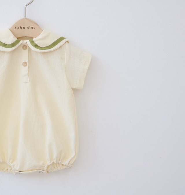 全2色 ロンパース 半袖 襟付き マリン セーラー ワンピース カバーオール ボディースーツ シャツ トップス 白 緑 夏 かわいい 新生児 子供 キッズ ベビー服 赤ちゃん 男の子 女の子 Ka8 Berceau Select Shop ベルソー セレクトショップ キッズ 親子ペアetc