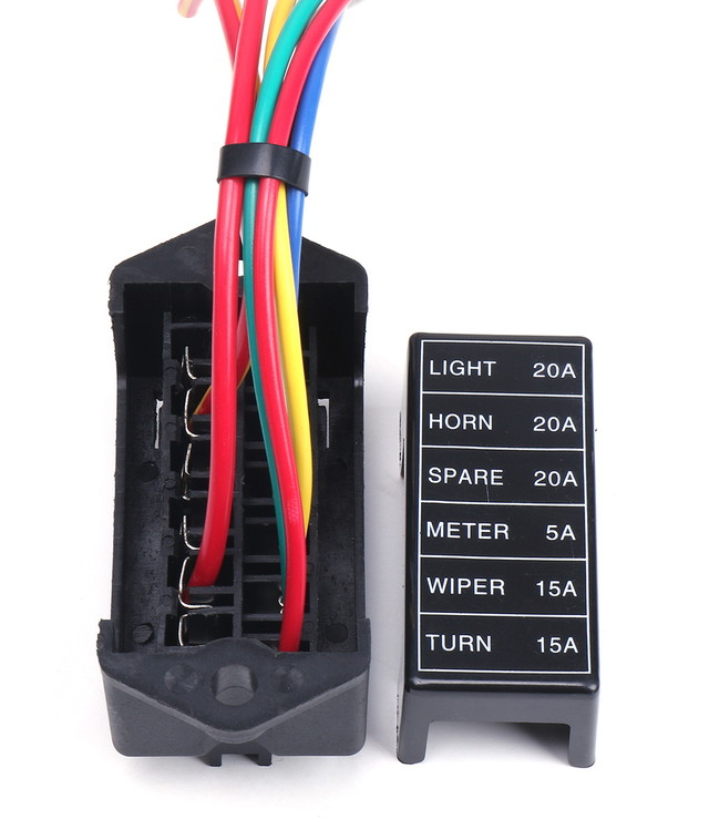 汎用 ヒューズボックス 平型 ブレード ヒューズ 6本 車 電装品 移設 交換 ヒューズホルダー 6ウェイ 送料無料 Ctr G86 輸入雑貨のお店 ハッピーセレクション マインド ワン