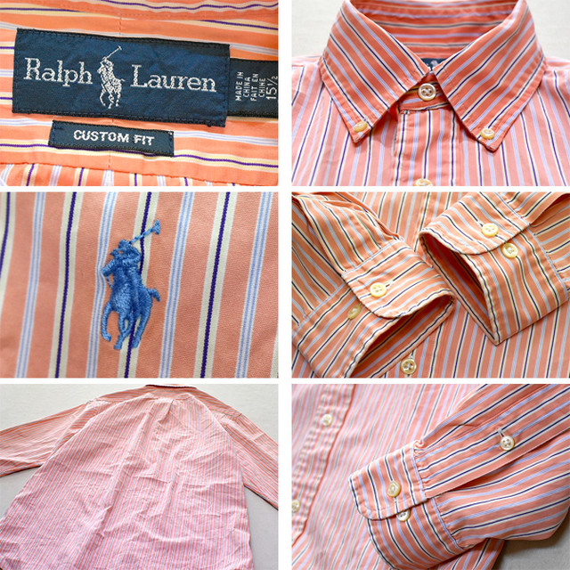 1点物 ラルフローレンpolo長袖ストライプシャツ古着メンズlレディースokアメカジ90sストリート スポーツmixオレンジ白シャツ水色xl 古着屋カチカチ 東京都北区 Jr王子駅前で実店舗展開中 通販もok Tokyo Japan