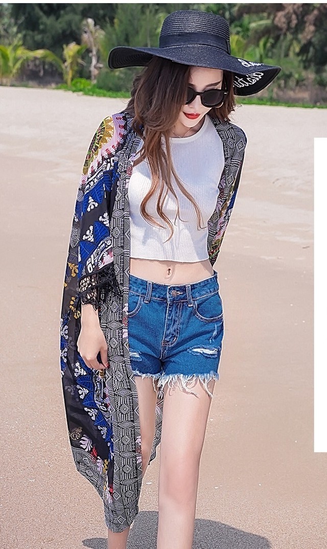 サマーカーディガン レディース 羽織もの 夏 ビーチ 海 リゾート 大人可愛い 透け感 シフォンカーディガン カバーアップ ガウン レース シースルー 民族衣装 日よけ 冷房対策 サマーアウター 代 30代 春 夏 Tk174 Sunny Place