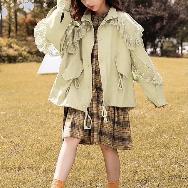 No 535 キッズ レディース ジャケット アウター 春 レース 可愛い 親子ペアルック フェミニン おしゃれ 韓国子供服 韓国のプチプラレディース 子供服ショップ Sourire