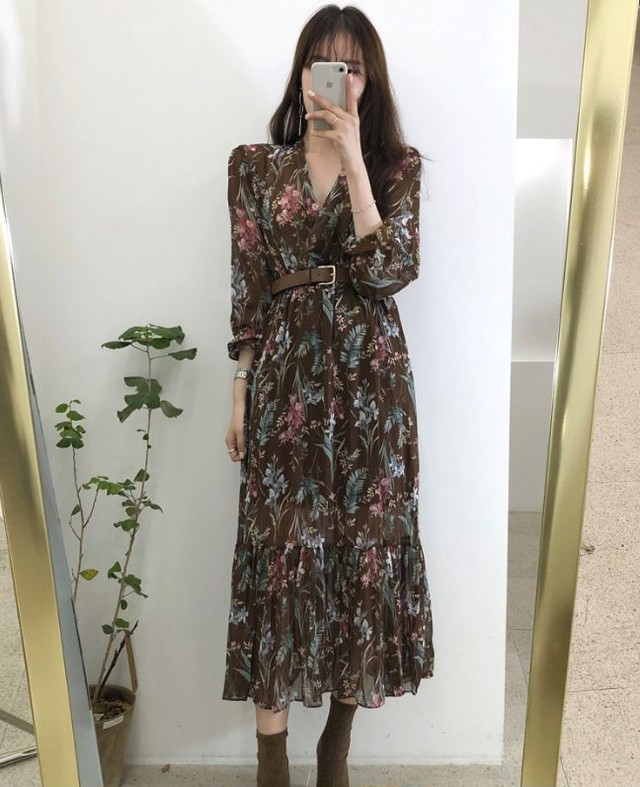 春服 レディース ワンピース マキシ丈 ワンピース 花柄 ロングワンピース シャツワンピース ロング丈 シフォン 可愛い Jm4219 ワンピの里