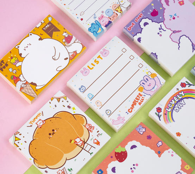 メモパッド メモ帳 くま ねこ うさぎ 可愛い デコ コラージュ 海外 Stationery Planet