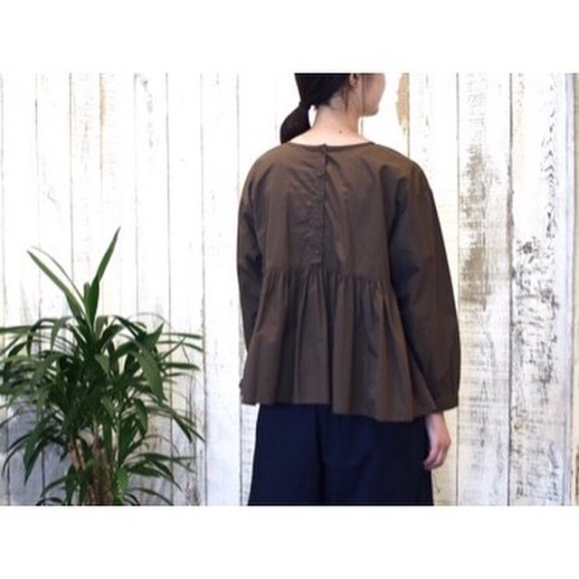 Maison De Soil メゾンドソイル Organic Poplin Gathered Shirt Pullover Authentic Life Store