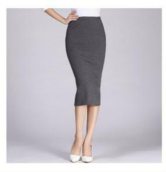 ダークグレー70cm タイトスカート スリット入り ロングスカート マキシスカート ミモレ丈スカート ペンシル スカート Sunflower