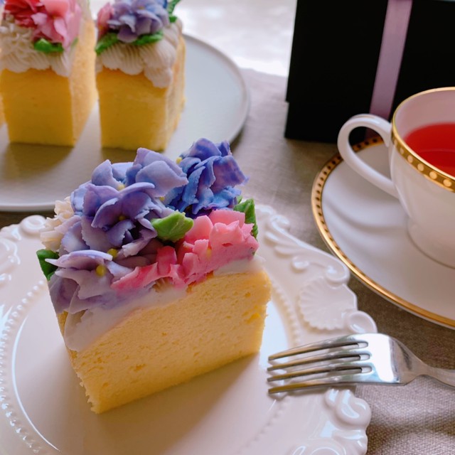 紫陽花のボックスケーキ 7d Sweets セブンディースイーツ