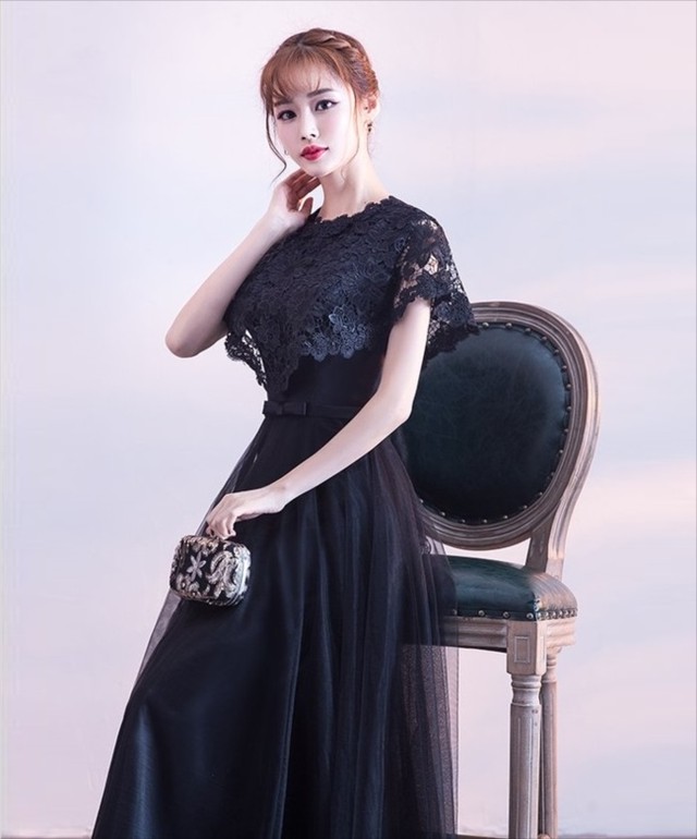 国内即納 即日配送 パーティードレス ワンピース ワンピ ブラック ロング フォーマル ミニドレス カラードレス セレモニー 代 30代 二次会 花嫁 キャバ 演奏会 お呼ばれ 結婚式 ゲストドレス Aライン レディース 服 Dress 服装 D410 パーティードレス通販