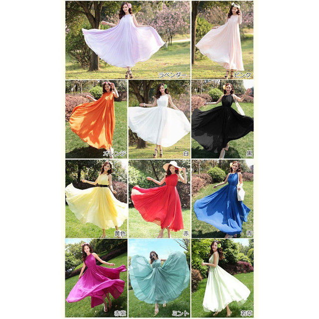 ワンピース レディース マキシ ワンピ シフォン マキシワンピース マキシ丈 夏 ワンピ 白 ワンピ リゾート 白 ボヘミアン L1725 Bianka