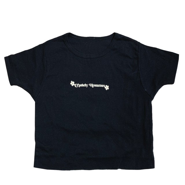 【Crudely Hommes】Hippie Logo Cropped Mini Tee
