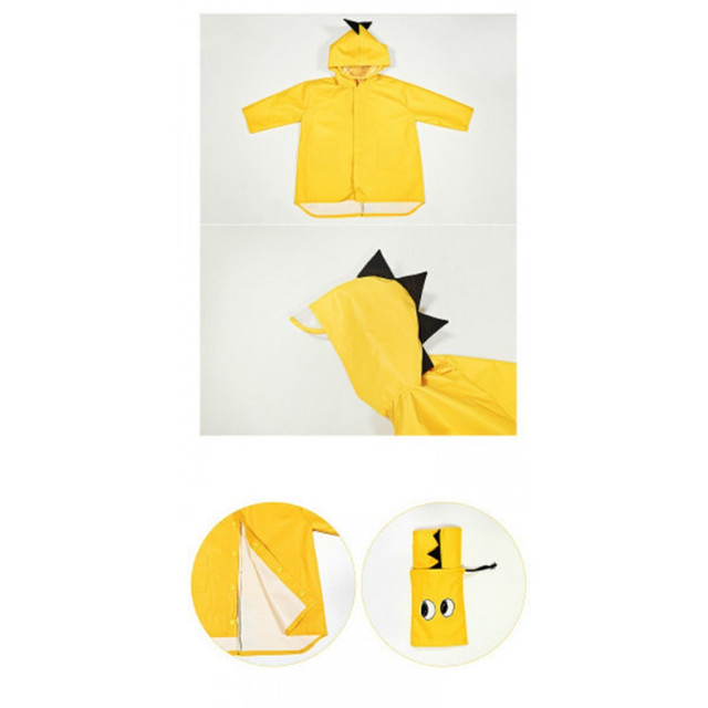 小さな恐竜のレインコート キッズ 90 1cm カッパ 自転車 レインウェア 携帯 専用ポーチ付き 旅行 防水 保育所 幼稚園 小学生 Cocoarum