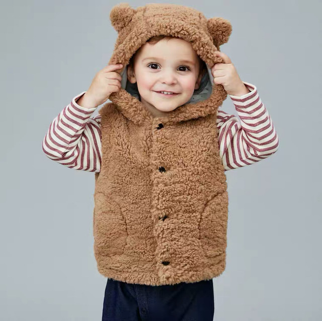 Dave Bella くま耳デザインもこもこベスト Mini Closet