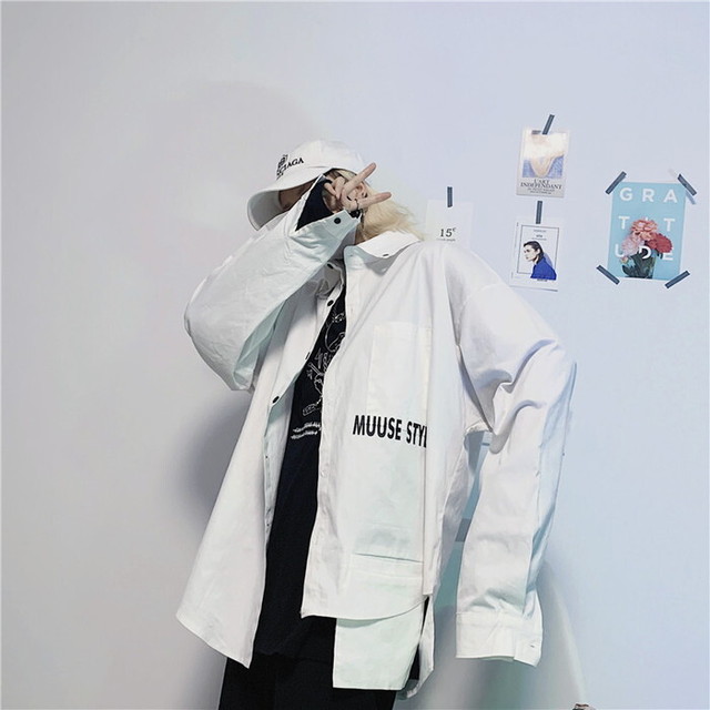 ゴシック 異形 アシンメトリー シャツ ユニセックス 病み可愛い ゴスロリ系 ルーズ カジュアル 韓国 オルチャン 送料無料 天使と悪魔 サブカル系 ファッション Seasonz