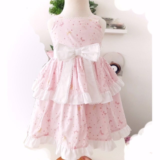 サイズ90在庫 仕立屋コラボ フリフリ ワンピース Heart Spring スモッキングワンピースと可愛い子供服