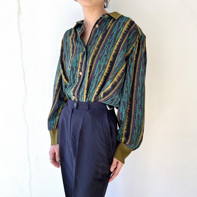 80 S Gigi Modelle Shirt Blouse West Germany 80s Vintage ヴィンテージ 古着 柄シャツ 総柄 柄 シャツ ブラウス 総柄シャツ No Sign