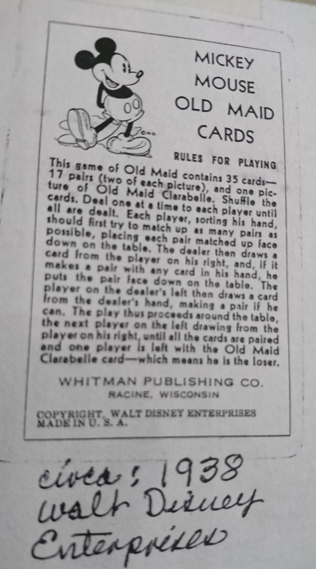 30s Vintage Mickey Mouse Old Maid Cards Mickeys Man Friday アンティーク ミッキーマウス オールド メイド カード 旅する古着屋