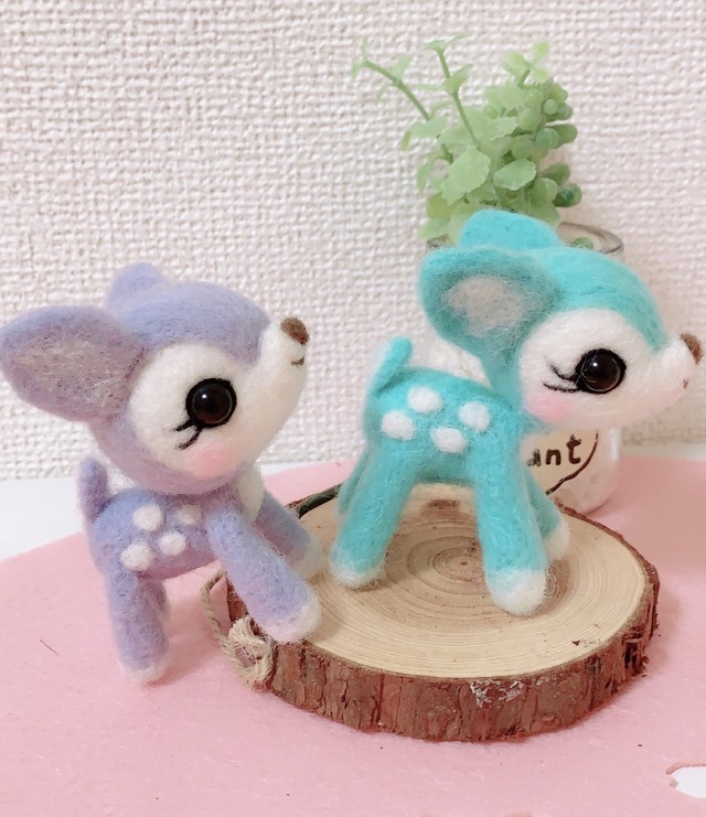特大バンビちゃん きのこのお家 バンビ きのこ 羊毛フェルト Cotton Fuwari