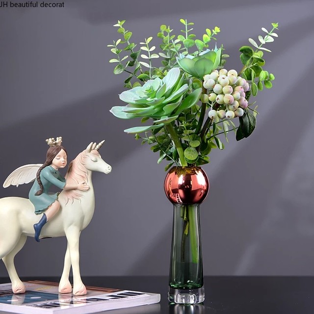 即日発送 北欧 花瓶 ガラス 幾何学 フラワーアレンジメント フラワーベース テーブル 装飾 透明 海外インテリア 雑貨 Marbleinterior