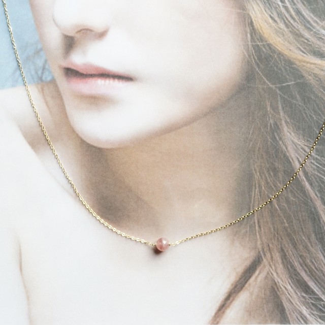 現品限 くすみピンクトルマリンのプチネックレス 14kgf N C Lufu Jewel ルフ ジュエル