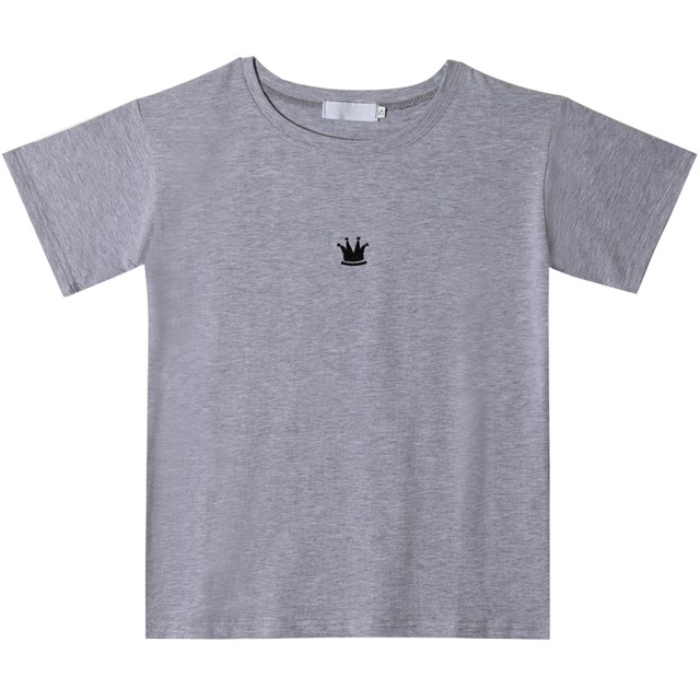 タイト シンプル 可愛い ラウンドネック 半袖 刺繍 オシャレ 合わせやすい Tシャツ トップス 75shops