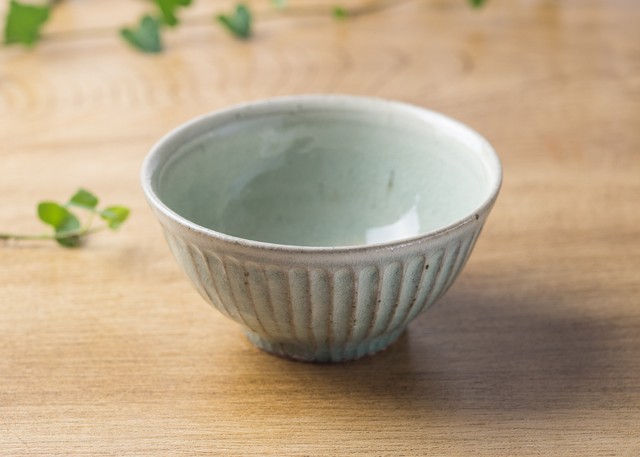灰釉 粉引 鎬 飯碗(小)/くるり窯