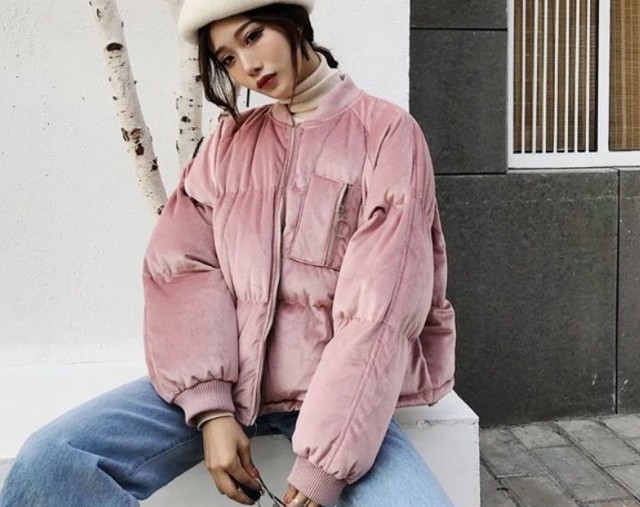 ベロア サークルジップ 中綿 ジャケット 全3色 ダウン カジュアル オシャレ 中綿ブルゾン サークルジップ 暖かい 秋冬 アウター レディース ダウンジャケット フリーサイズ Lalas