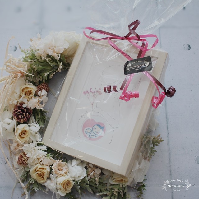 マタニティエコー写真フレーム カスミソウp マーメイドローズ 一目惚れするブーケ 花冠のお店mermaidrose