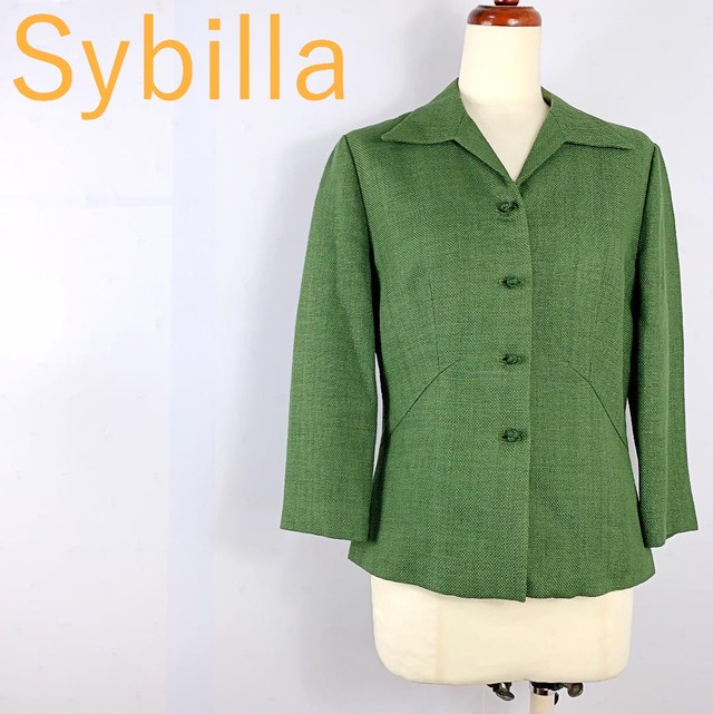 Sybilla シビラ オープンカラージャケット レーヨン レディース 緑 42 Reuse Store C S