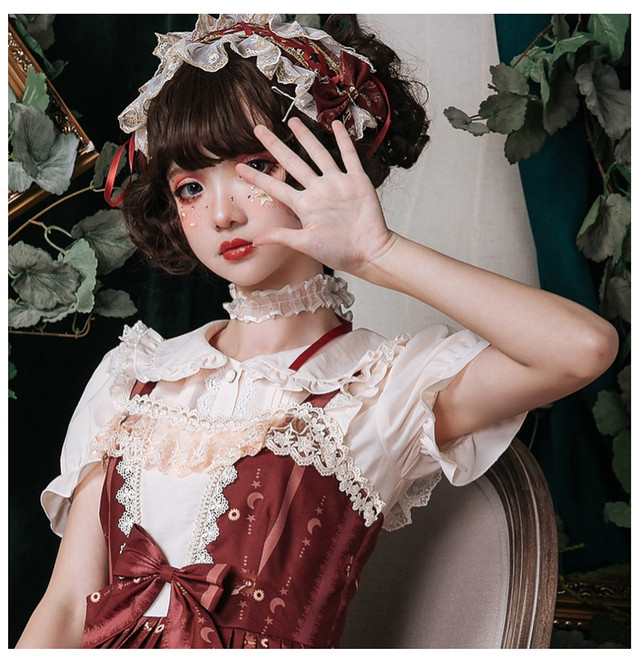 Lolita Jsk Dress ロリータドレス キャミワンピース オリジナル 甘ロリ ロリィタ お茶会 撮影 Cosplay イベント 春 夏 秋 冬 ロリ S L レッド ブラック Mintcat